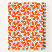 名前の追加 |レトロオレンジのくさび形パターン ノートブック (裏面)