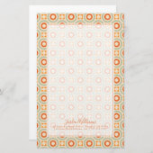 名前の追加|ヴィンテージ幾何円パターン 便箋 (正面/裏面)