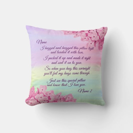 名前の追加、任意の文字の変更 – 私はこの枕を抱きしめた クッション (正面)