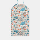 名前の追加 |北海かわいいドードルパターン ギフトタグ (裏面)