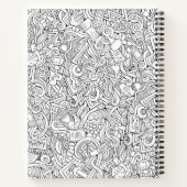 名前の追加 |医療B&Wパターン ノートブック (裏面)