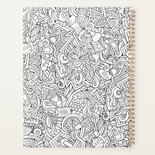 名前の追加 |医療B&Wパターン プランナー手帳 (裏面)