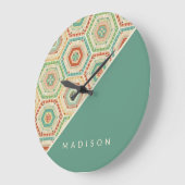 名前の追加 |南西六角形パターン ラージ壁時計 (傾斜)