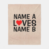 名前の追加 – 名前はハート名を愛            フリースブランケット (正面)