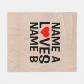 名前の追加 – 名前はハート名を愛            フリースブランケット (正面(横))