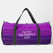 名前の追加、変更文字、ピンクパープルメイブストライプの ダッフルバッグ (正面)