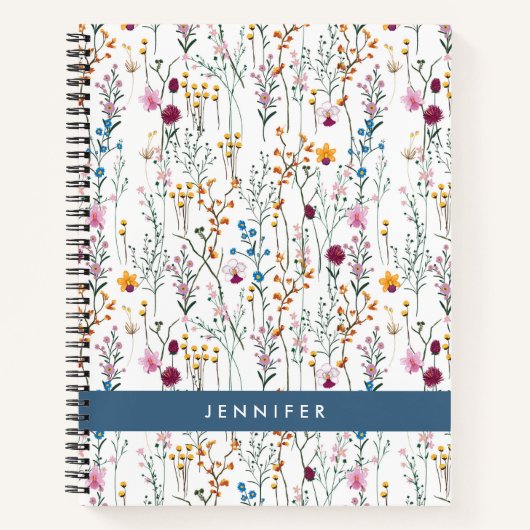 名前の追加 |夏の野草の花 ノートブック (正面)