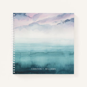 名前の追加 夕暮れのオンザベイ – 水彩 ノートブック