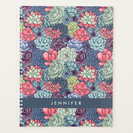 名前の追加 |多カラフル肉パターン プランナー手帳 (正面)