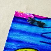 名前の追加、太陽の光の家、赤い黄色の青 ビーチタオル (インサイチュ)