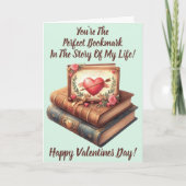 名前の追加、完全ブックマーク緑のバレンタインデー カード (正面)