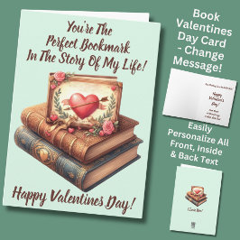 名前の追加、完全ブックマーク緑のバレンタインデー カード