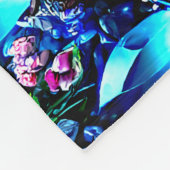 名前の追加，宝石ピンクアクアブルーファンタジードラゴン フリースブランケット (角)