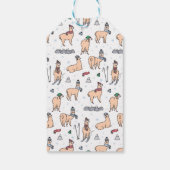 名前の追加 |帽子とスカーフのスキーのラマ ギフトタグ (裏面)