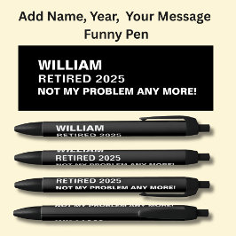 名前の追加、年の追加、メッセージの追加退職した、 黒ボールペン