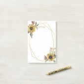 名前の追加 |幾何学模様のひまわり ポストイット (デスク上)