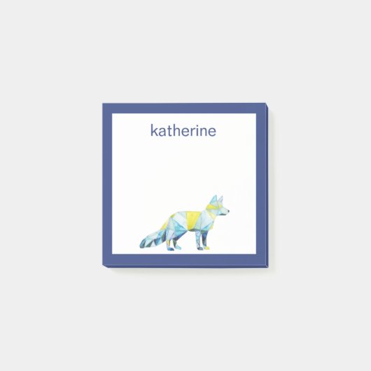 名前の追加 |幾何学的キツネ動物 ポストイット (正面)