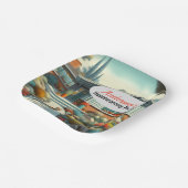 名前の追加/引っ越し祝いパーティー紙プレート ペーパープレート (傾斜あり)