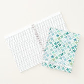 名前の追加 |手の絵を描ターコイズ ノートブック (内部)