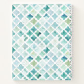 名前の追加 |手の絵を描ターコイズ ノートブック (裏面)