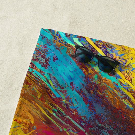 名前の追加、抽象芸術のホー絵を描ムストライプ ビーチタオル (インサイチュ)