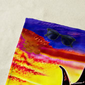 名前の追加、抽象芸術セーリングセイルズとブラウンセイルズ ビーチタオル (インサイチュ)