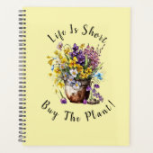 名前の追加、文字 – ライフは短い買、植物！ プランナー手帳 (正面)