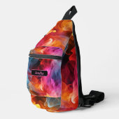 名前の追加、明るい旋回抽象芸術 スリングバッグ (右コーナー)