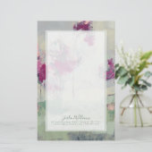 名前の追加|明るい赤紫色線 便箋 (スタンド正面)