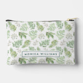 名前の追加 |森の緑のパターン アクセサリーポーチ (裏面)