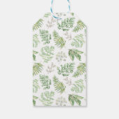 名前の追加 |森の緑のパターン ギフトタグ (裏面)