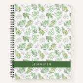 名前の追加 |森の緑の模様 ノートブック (正面)