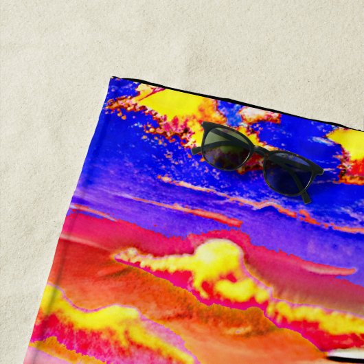 名前の追加、様式化された抽象芸術海賊帆船 ビーチタオル (インサイチュ)