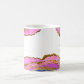 名前の追加 |水彩ピンクと金ゴールド コーヒーマグカップ (中央)