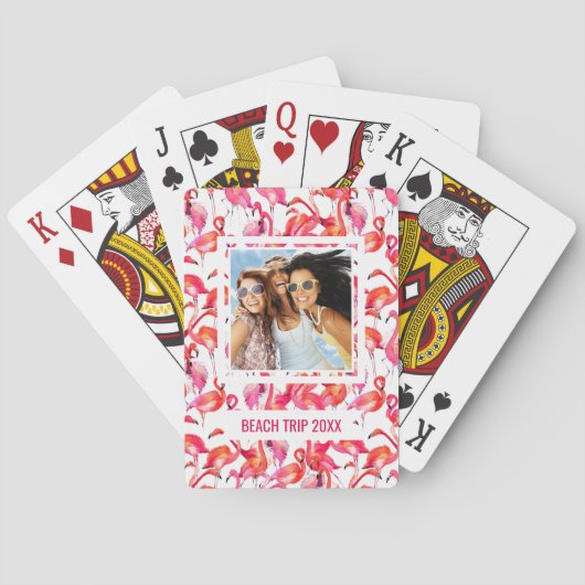 名前の追加 |水彩フラミンゴ水彩画 トランプ (裏面)