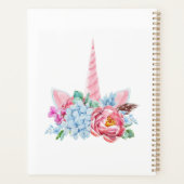 名前の追加 |水彩ユニコーンフローラクラウン プランナー手帳 (裏面)