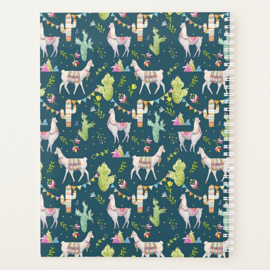 名前の追加 |水彩ラマ国旗のパターン プランナー手帳 (裏面)