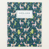 名前の追加 |水彩ラマ国旗のパターン プランナー手帳 (正面)