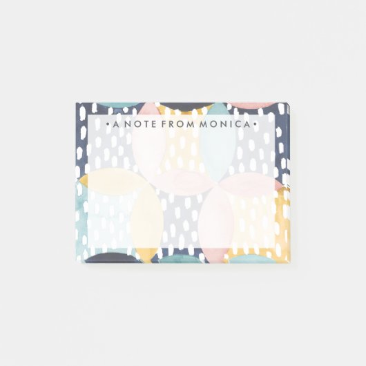 名前の追加 |水彩幾何学円 ポストイット (正面)