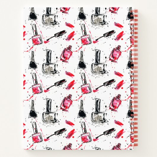 名前の追加 |水彩爪、 ネイル研磨模様 ノートブック (裏面)