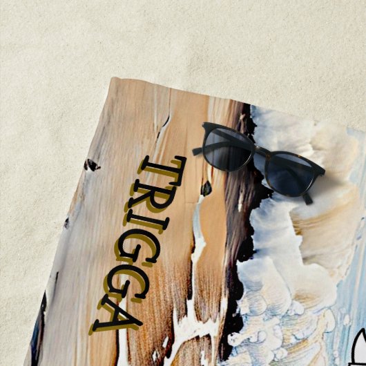 名前の追加、波のドイツ語の短縮形ポインタ ビーチタオル (インサイチュ)