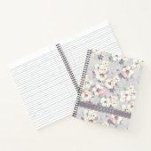 名前の追加 |淡いピンクの水の色パターン ノートブック (内部)