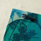 名前の追加 |熱帯ヤシの幾何学木 ビーチタオル (インサイチュ)