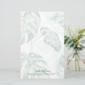 名前の追加|熱帯ヤシの裂け葉 便箋 (スタンド正面)