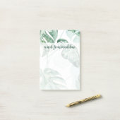 名前の追加 |熱帯性パームスプリット葉 ポストイット (デスク上)