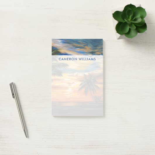 名前の追加 |熱帯素晴らし夕日 ポストイット (オフィス)