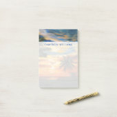 名前の追加 |熱帯素晴らし夕日 ポストイット (デスク上)