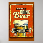 名前の追加 – 生まれビールを飲む ポスター (正面)