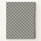 名前の追加 |白黒のジオメトリパターン ノートブック (裏面)