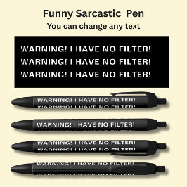 名前の追加、皮肉なメッセージ警告、のフィルタなし！ 黒ボールペン